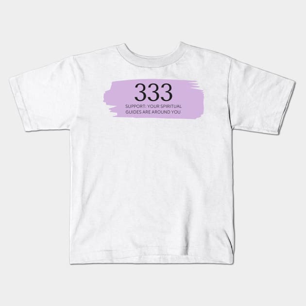 333 Angel Number purple Kids T-Shirt by anrockhi